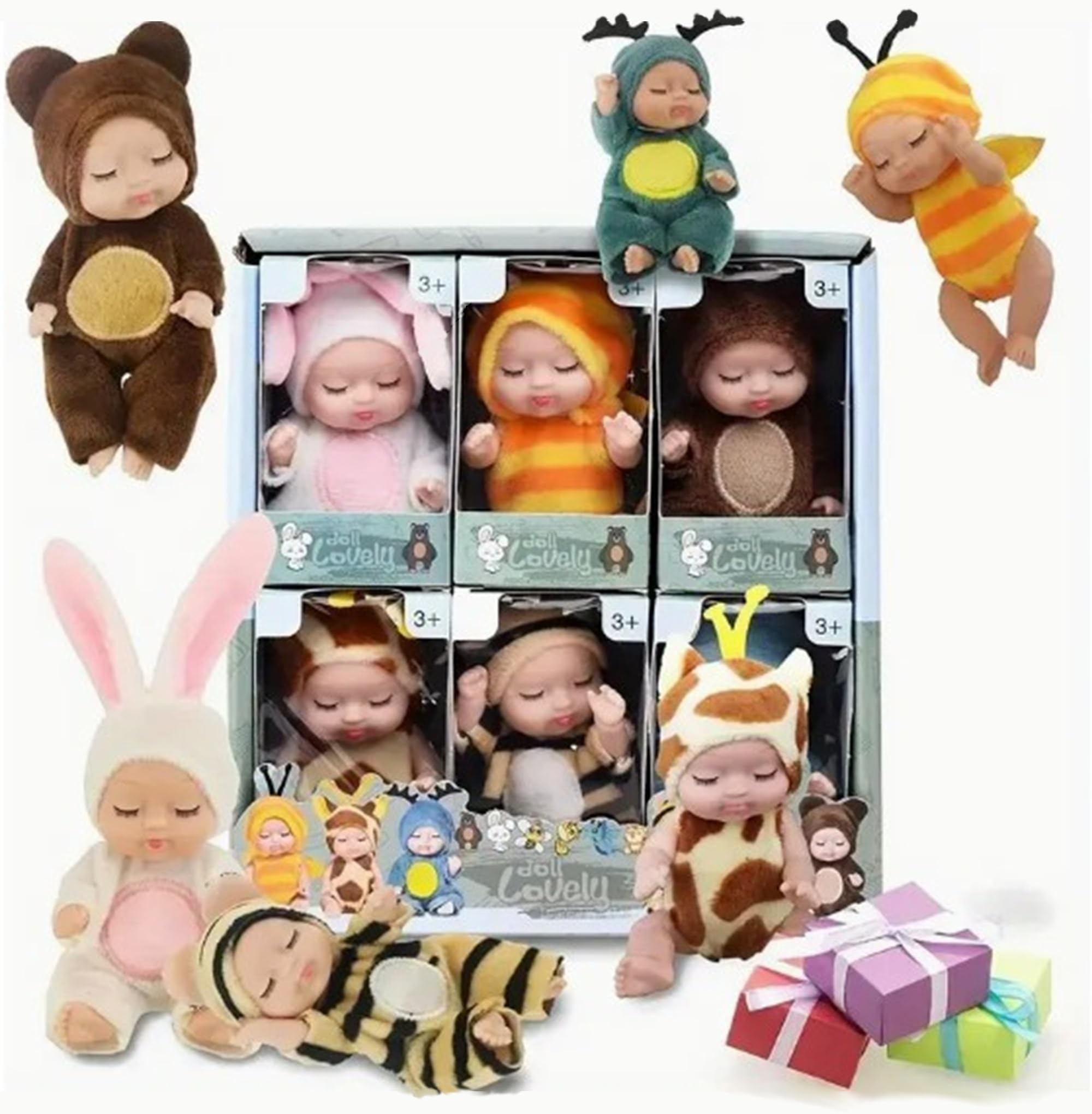 Amazon | 【CuteBaby】ベビー人形 ミニベビー 赤ちゃん人形 6個セット