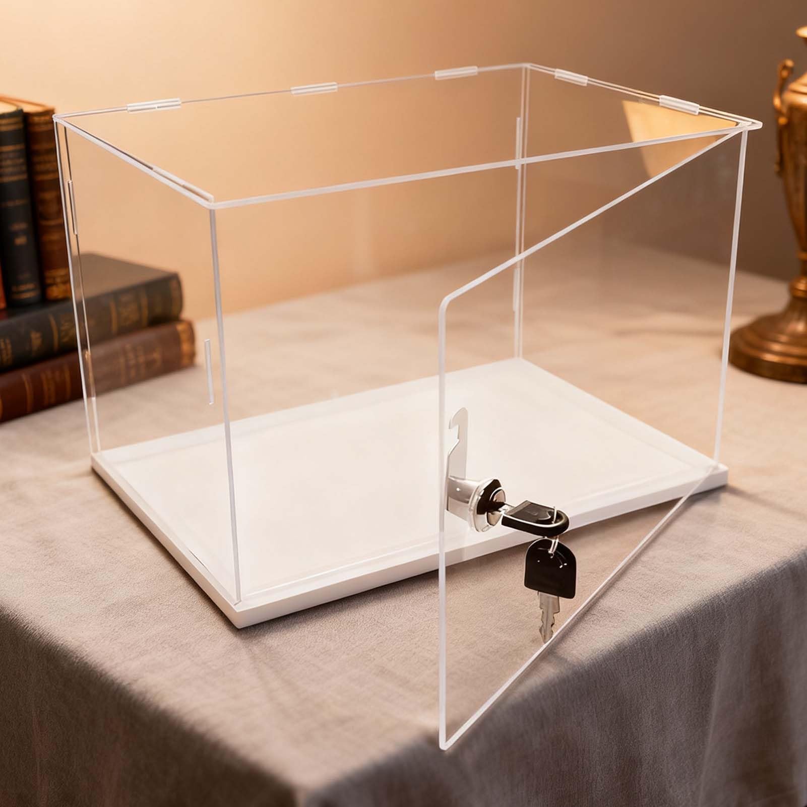 LCUVIMPEX Acrylic Display Case, Acrylic Display Storage Box With Lock Multiple Sizes Dust Cover For Collectibles Figures(30x30x30cm)