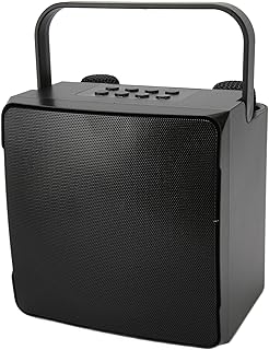 Karaoke Machine, Portable Bluetooth Karaoke Speaker System K Song Karaoke Machine with 2 UHF Wireless Microphones, Support BT, USB, Memory Card, Aux