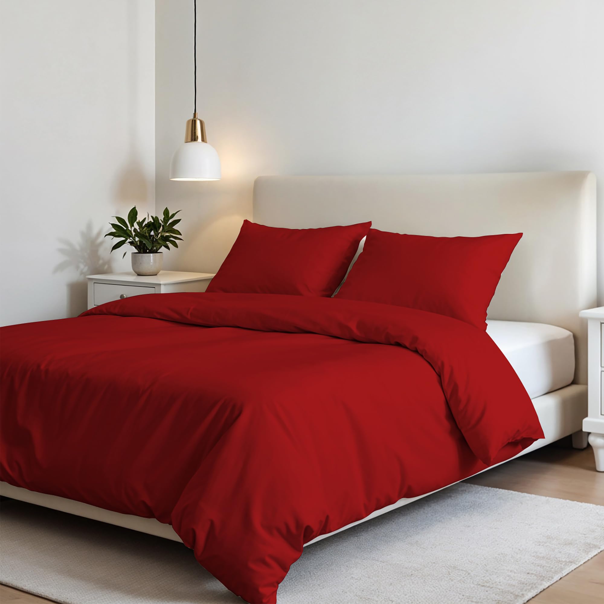 Italian Bed Linen Elegant duvet cover set,red,double