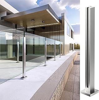 Heavy-Duty Glass Railing, 304 Stainless Steel Glass Railing Post with Sp...