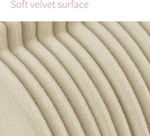 Miniatura 4 de ManGotree Perchas de terciopelo para bebés, perchas para niños y niños, para ahorrar espacio, antideslizantes, paquete de 15 unidades (beige)