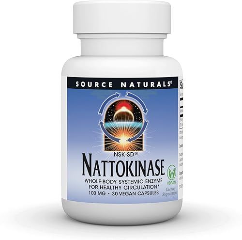 Source Naturals NSK-SD Nattoquinasa, enzima símica de cuerpo entero para una circulación saludable* 100 mg, 30 cápsulas veganas