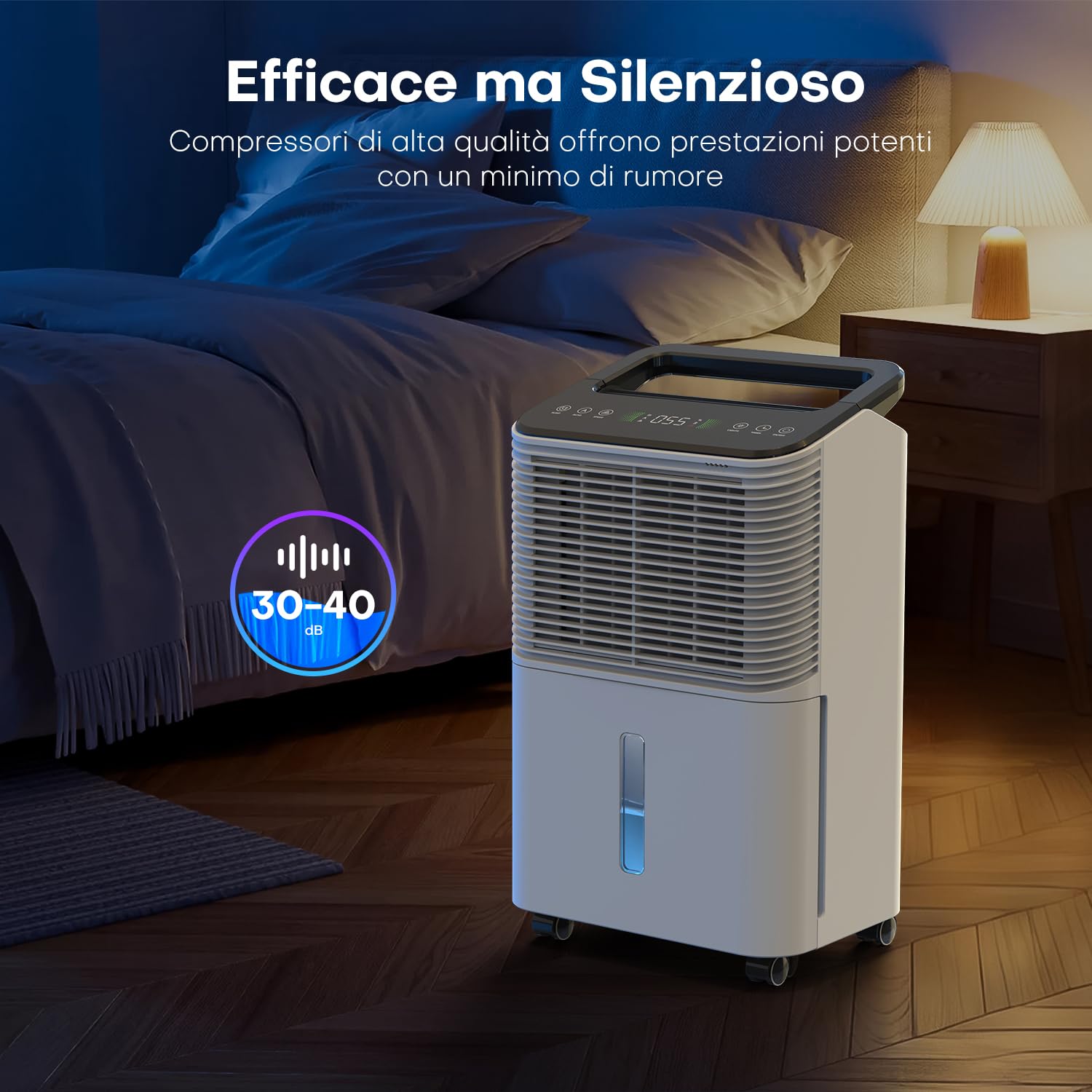 CONOPUPlus Deumidificatore 16L/giorno, Deumidificatore Casa Silenzioso, Controllo Centrale Intelligente, Modalità AUTO, Indicatore di Umidità, Timer 24H, Deumidificatores Portatile, Più Potente