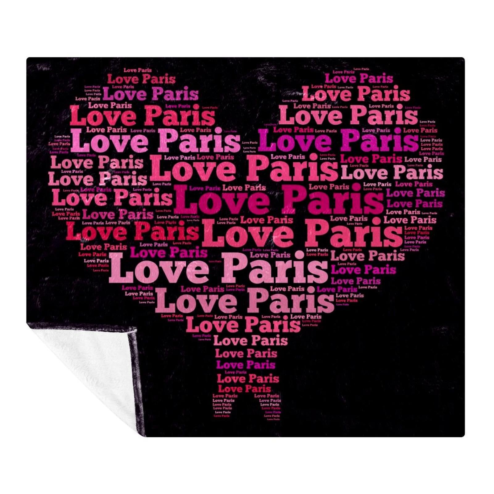 Couverture douce Love Paris plaid polaire léger adulte enfant lit sofa voyage