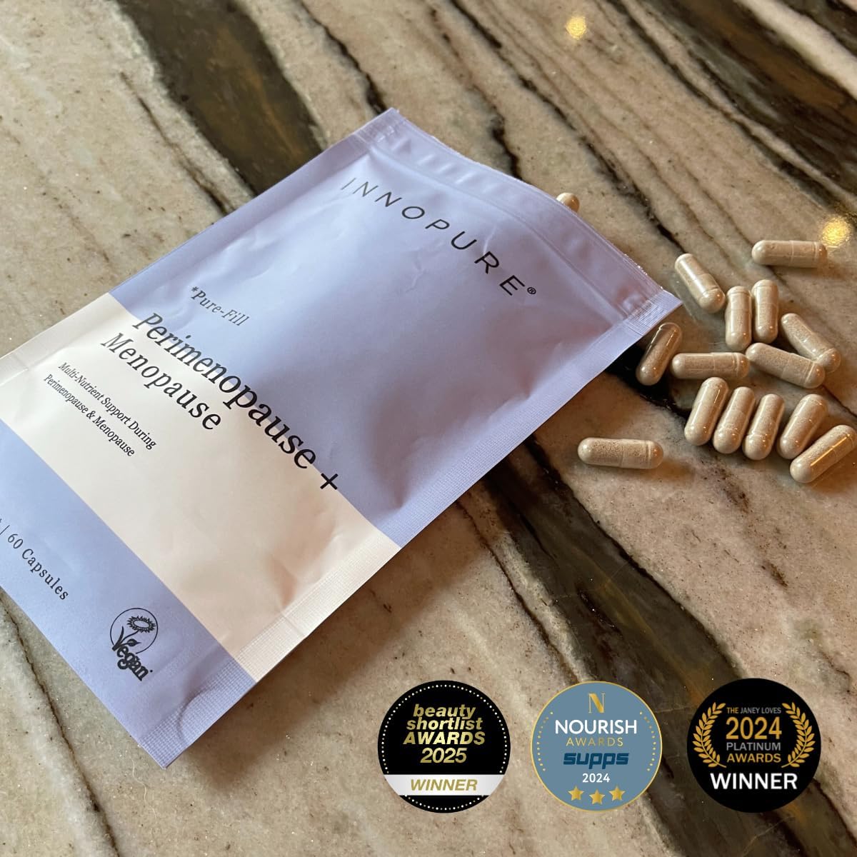 INNOPURE Perimenopause & Menopause Complex for Women (2 Month Supply) Red Clover, Wild Yam, Maca, Sage and Vitamins Including B6 for Hormone Regulation, Clean Label (Pure-Fill) 60 Capsules