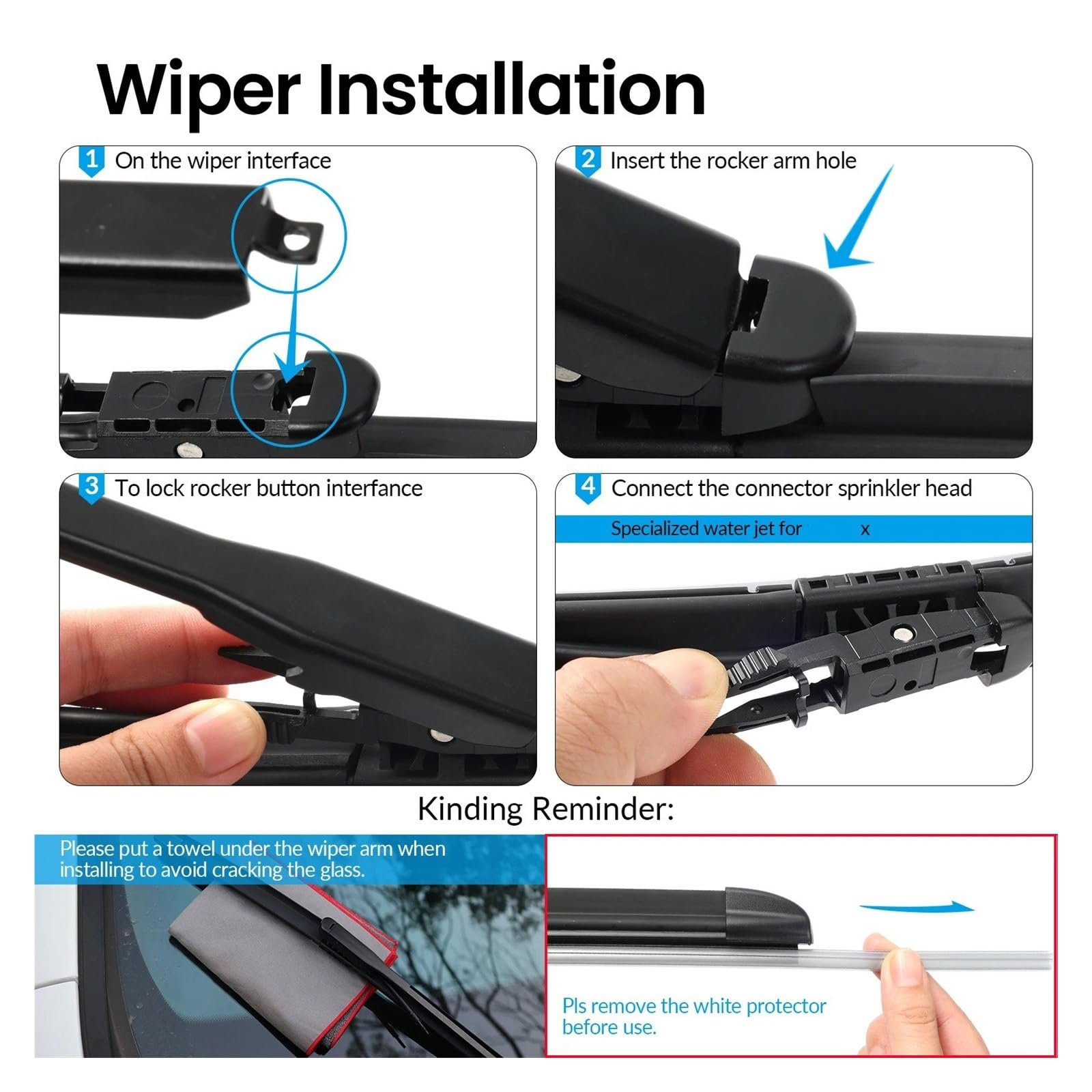 Tergicristallo Resistente Alle Intemperie Per Tesla Per Modello Per X 15-22 Spazzole Tergicristallo Anteriori Parabrezza Per Pioggia 28"+18" Con Ugelli Lavavetri