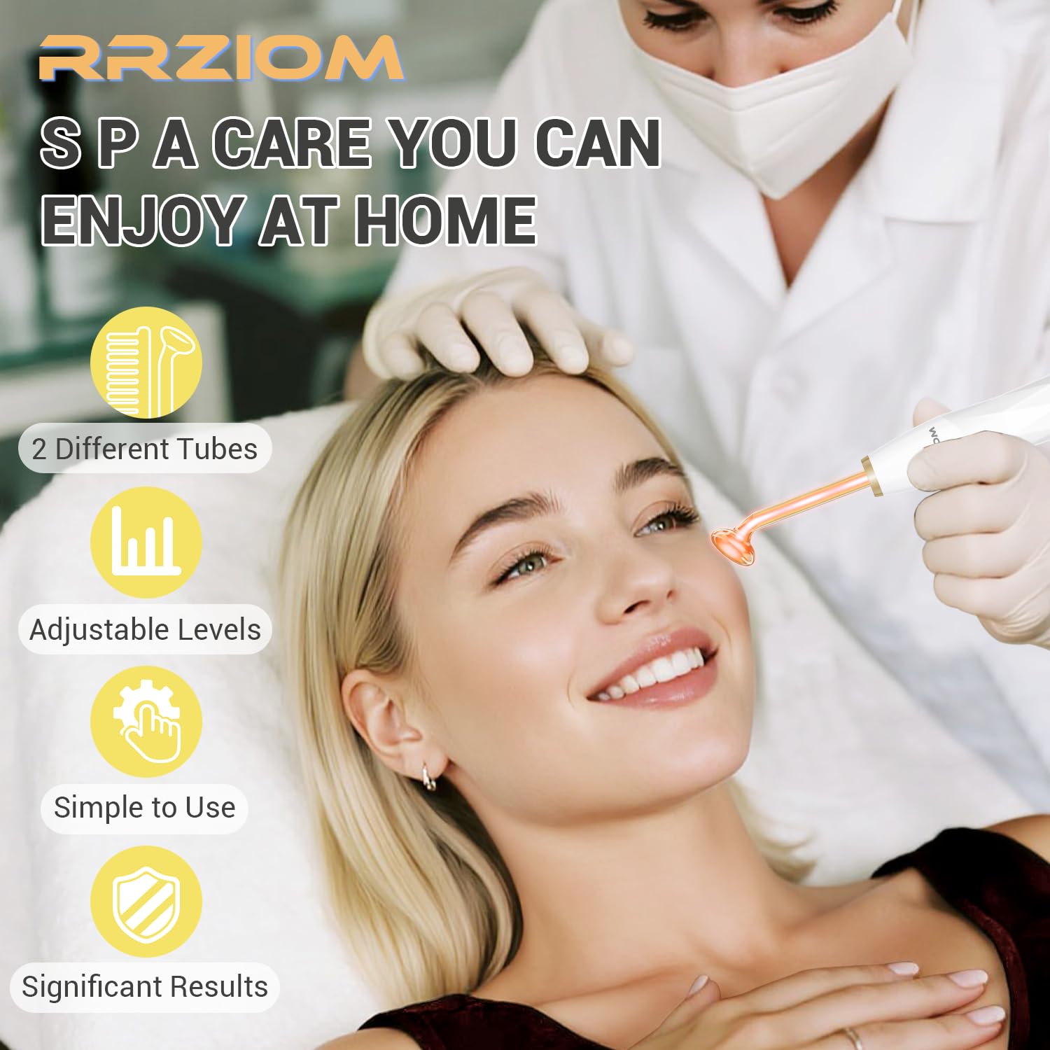 Kopfmassagegerät Elektrisch, RRZIOM 2 in 1 Rotlicht Scalp Massager Für Haare, Kopfhaut, Gesicht, Kopfhaut Massagebürste Elektrisch Für Haarwachstum, Portable Plug Desig (Orange)