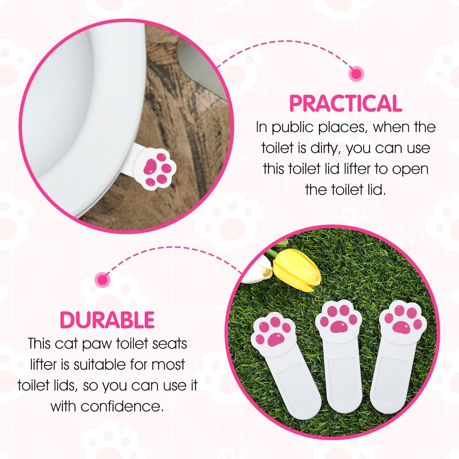 4Pcs Toilet Seat Lifter, Self Adhesive Toilet Lid Cover Lifter Toilet Seat Handle To Lift Bathroom Accessories for Home Office Hotel Travel(White)