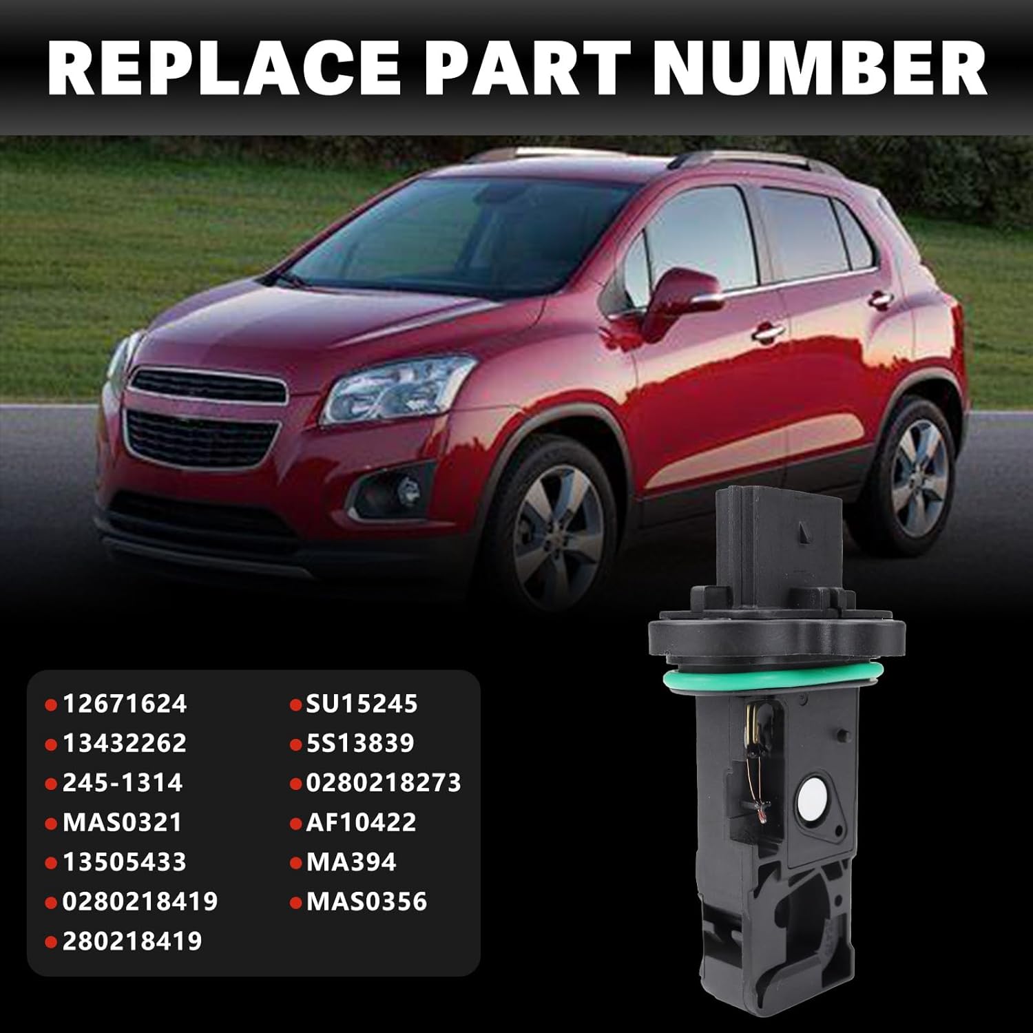 USTAR Mass Air Flow Sensor Meter Compatible with Chevy Cruze Sonic Trax Buick Encore Verano Replaces# 12671624 13432262 0280218419