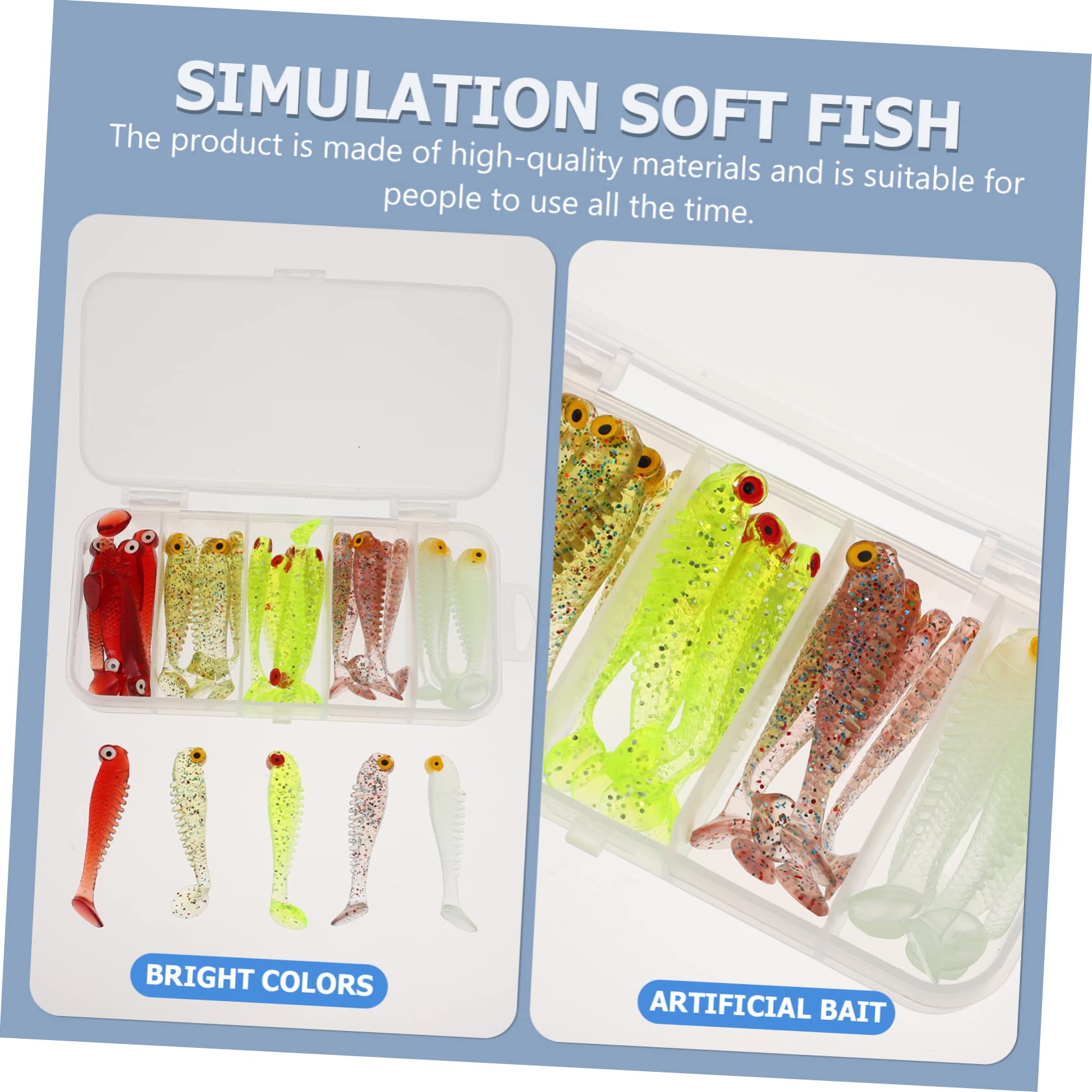 Kisangel Leurre Souple De Simulation Carpe Appâts De Poisson De Simulation Caisse Rangement Caisse De Rangement Leurres De Poisson Artificiels Leurres De Pêche Souples PVC