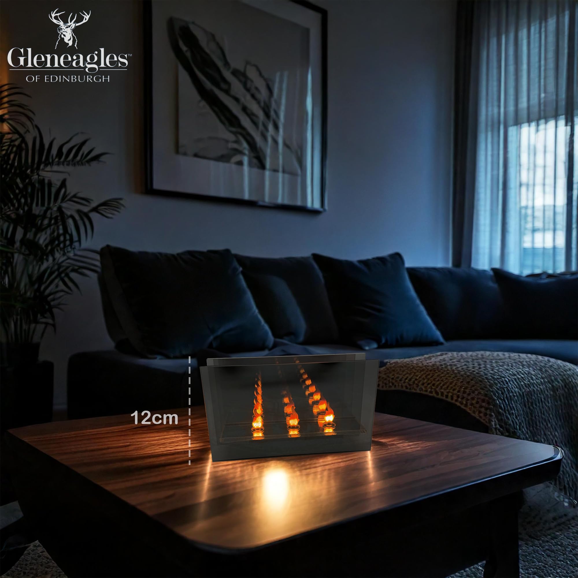 Cello Gleneagles Smoke Trio Infinity Flame LED USB Lamp, Modern LED Desk Lamp, Night Light - Image 3