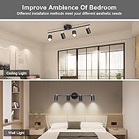 Vista 9 de Luminarias de Riel de Techo de 4 Luces, Foco LED de Techo Negro GU10, Kit de Luz de Riel Moderno para Cocina Pasillo Sala de Estar