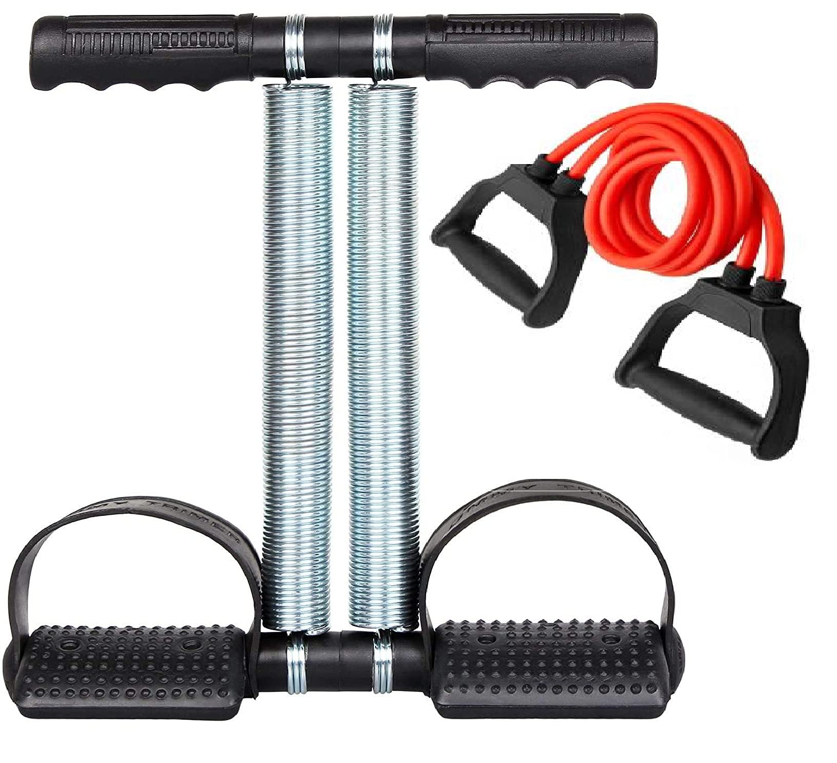 SIDHMART Multicolour Tummy Trimmer and Resistance Band Fitness Exercise Gym Accessories Full Body Stretching Strength Abdominal Core and Chest Abs Exercise Equipment Home Gym 2IN1 Combo Pack (B08X4P8L45) Amazon Price History, Amazon Price Tracker