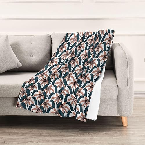 Miniatura 5 de Doodle Pink Flannel Flowers Fluffy Blanket Cozy Warm Fall Fluffy Blanket 60"x90" for Camping Bed Bed Home Decor Adults Kids Flannel Fleece Blanket