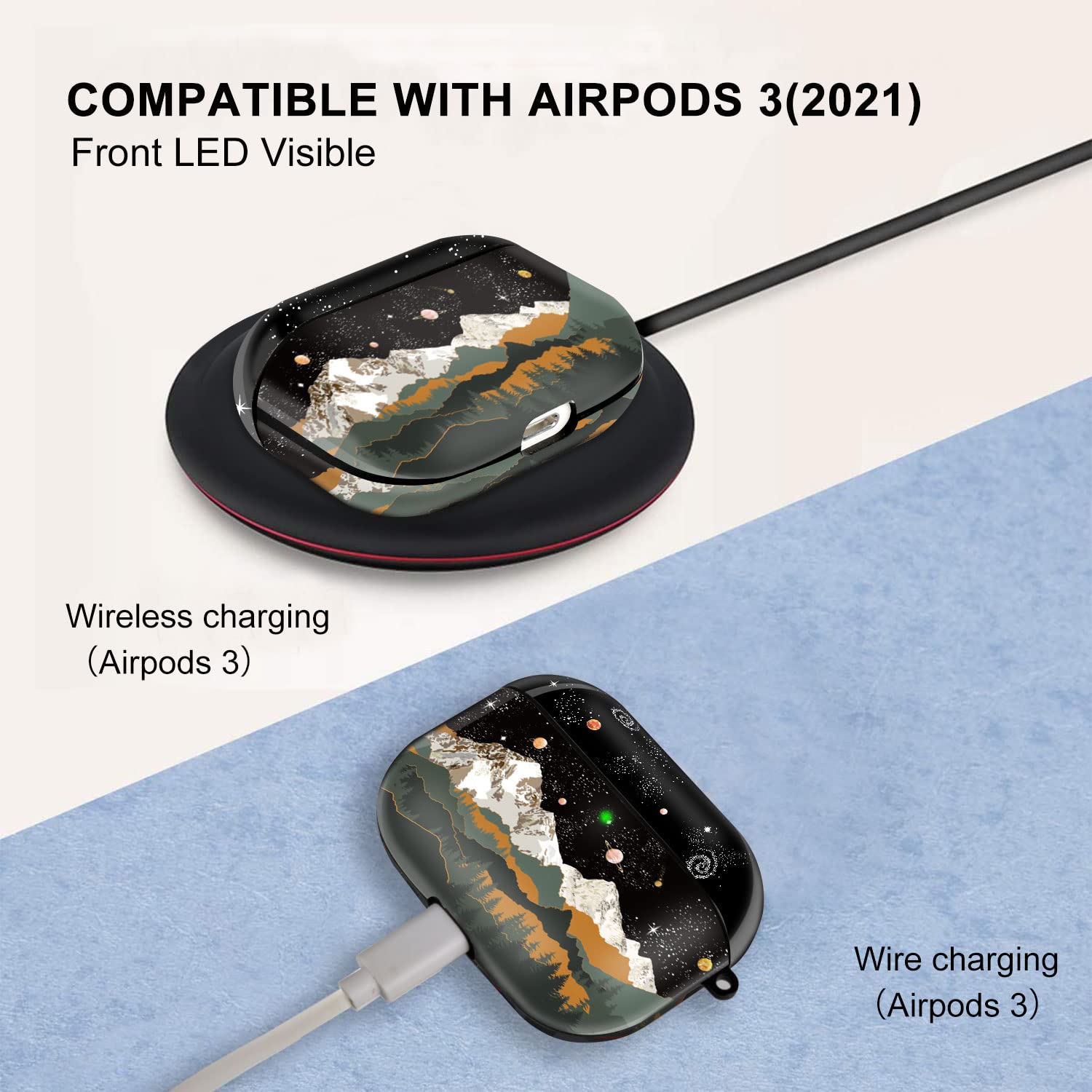 Amazon.com: Hi Space Airpod 3 Case with Mountain Star Landscape