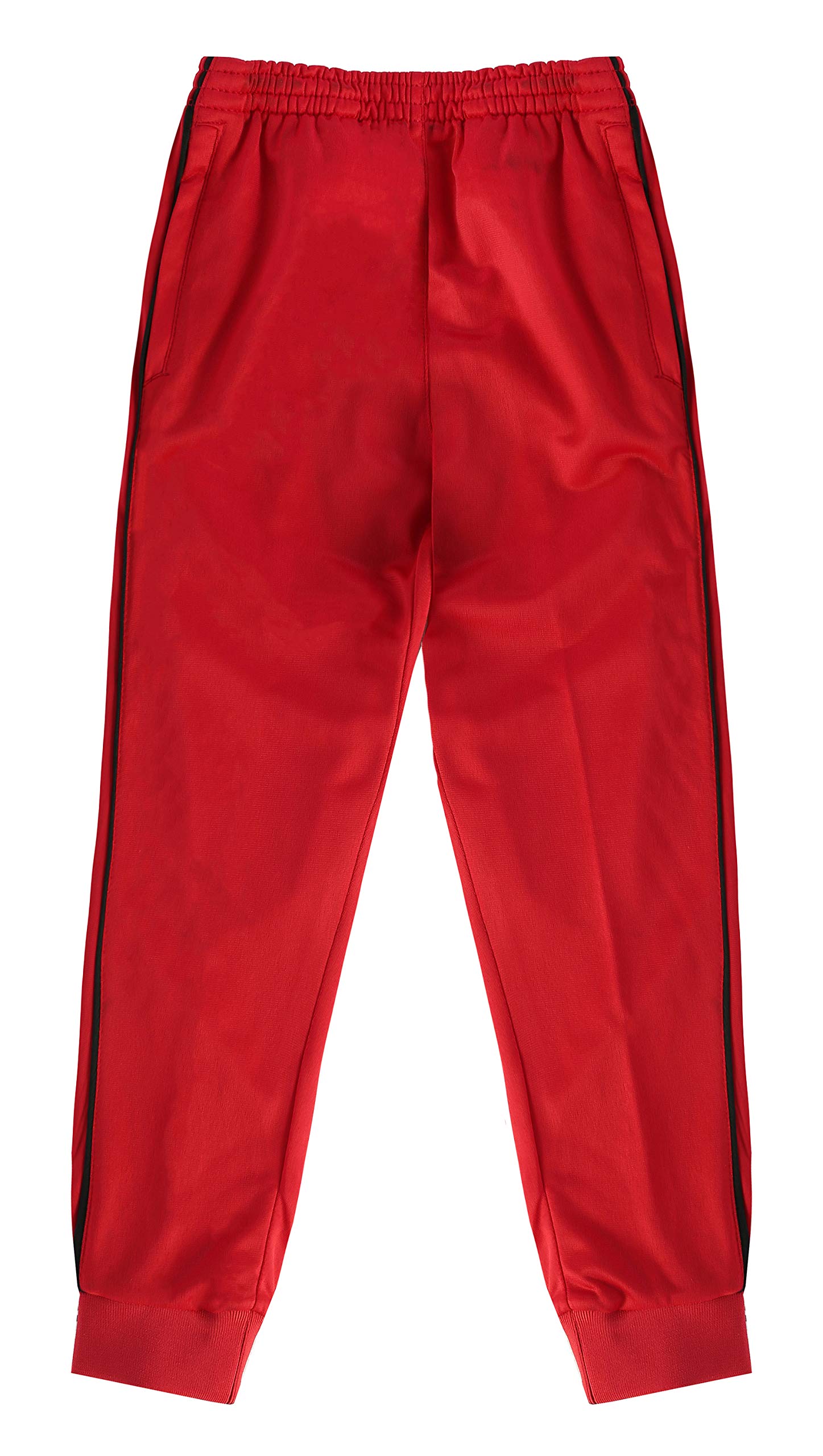 Gioberti Kids and Boys Athletic Track Jogger Pants - with Ribbed Cuff Leg, Red, Size 10