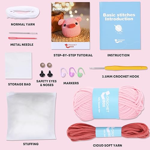 Miniatura 100 de Kit de ganchillo para principiantes: kit de ganchillo de vaca Highland, incluye hilo suave fácil de tejer, tutorial en video paso a paso, gancho