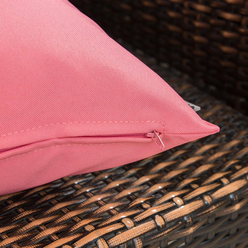 MIULEE Pack of 2 Decorative Outdoor Waterproof Pillow Covers Garden Cushion Sham Throw Pillowcase Shell for Spring Valentine's Day Patio Tent Couch 12x20 Inch Pink