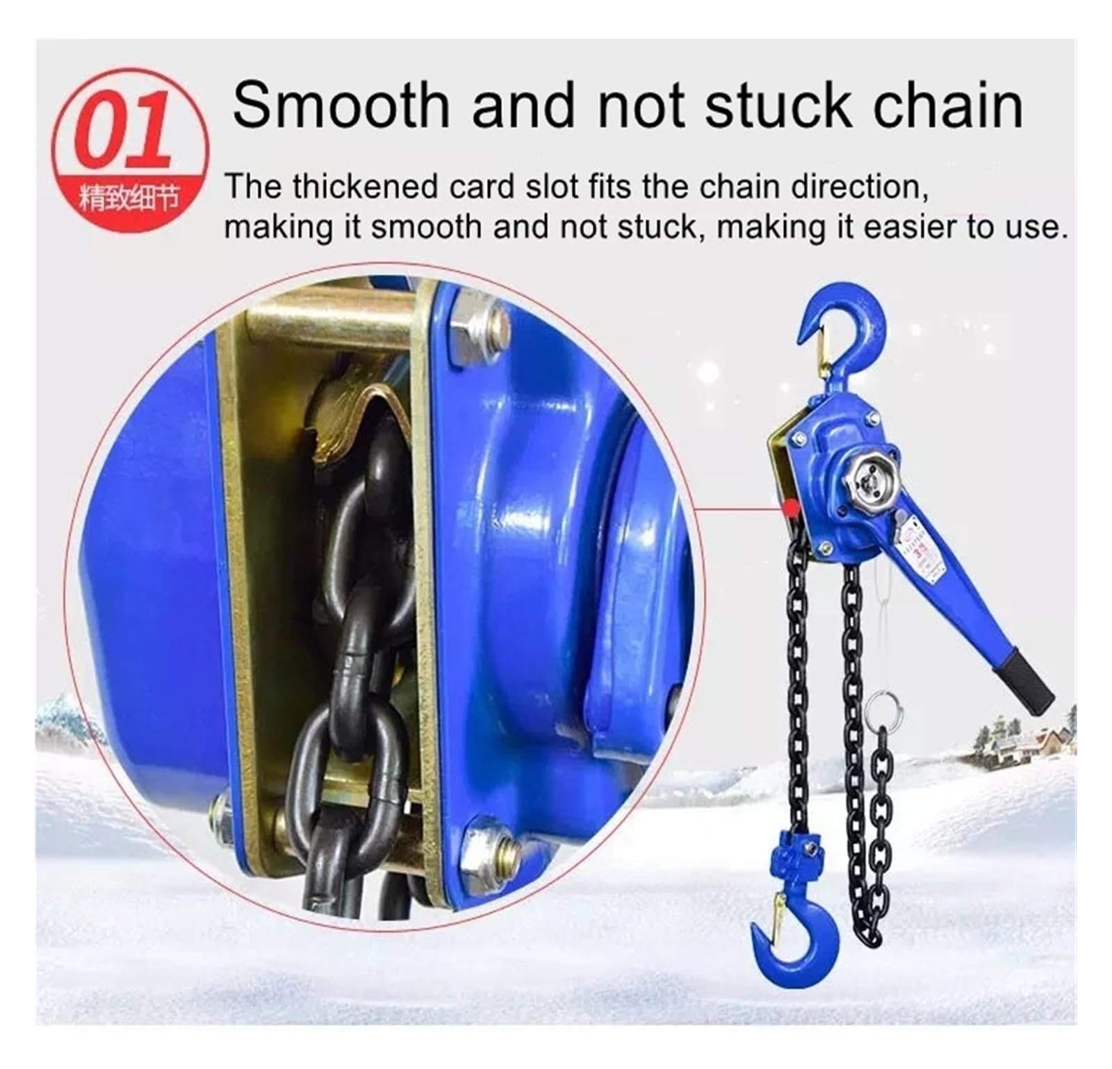 Handseilwinde, Hebelzug 0,75t 1t 2t 3t Hebelzug Heben Handzug Kettenspanner(0.75T 3M)