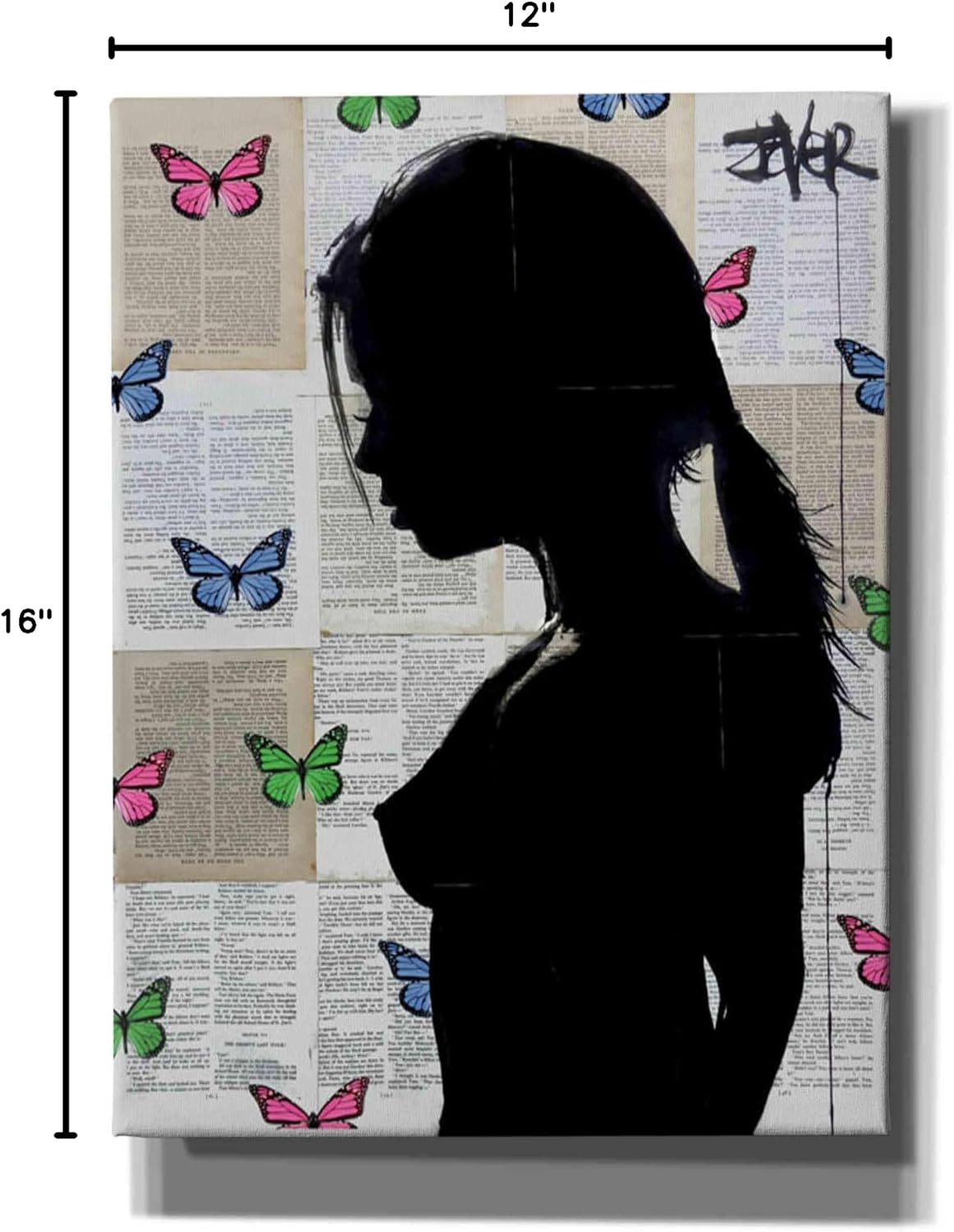 Epic Graffiti 'Butterfly Tide' by Loui Jover, Canvas Wall Art, 12"x16"