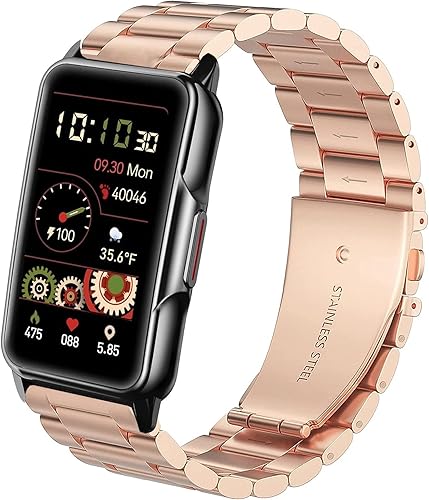 Miniatura 8 de Lamshaw Compatible con correas de reloj inteligente Mindrose, correa de repuesto de metal de acero inoxidable compatible con Mindrose H80 de 1.47