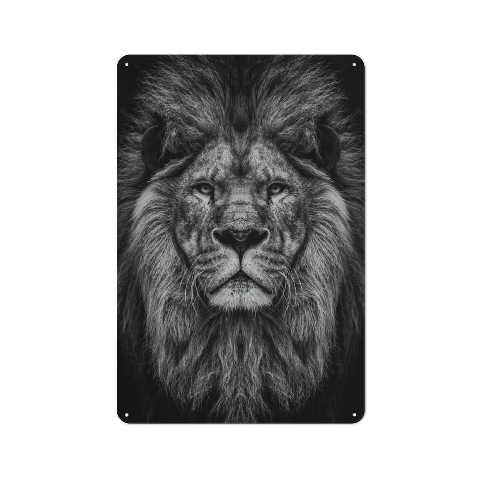 Junmoney Style-20 Wild Lion Head Retro-Style Tin Sign 30X20cm For Living Room Or Hallway, For Home Wall Decor Collectors Refreshing A Room In Autumn