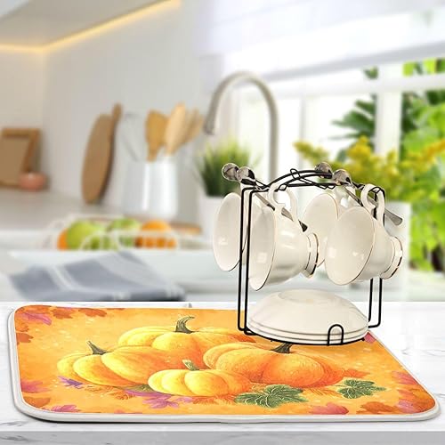 Vista 26 de Nautical Ocean Sea Turtle Dish Drying Mat for Kitchen Counter 18x24 in Starfish Retro Map Microfiber Drying Mats Absorbent Reversible Dish Pad Large