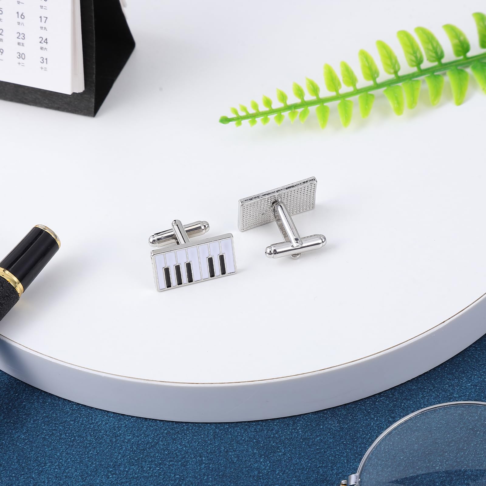 Genérico Gemelos de Aleación Diseño de Piano, Cierre Decorativo para Camisa de Traje Obsequio de Navidad para Compañeros
