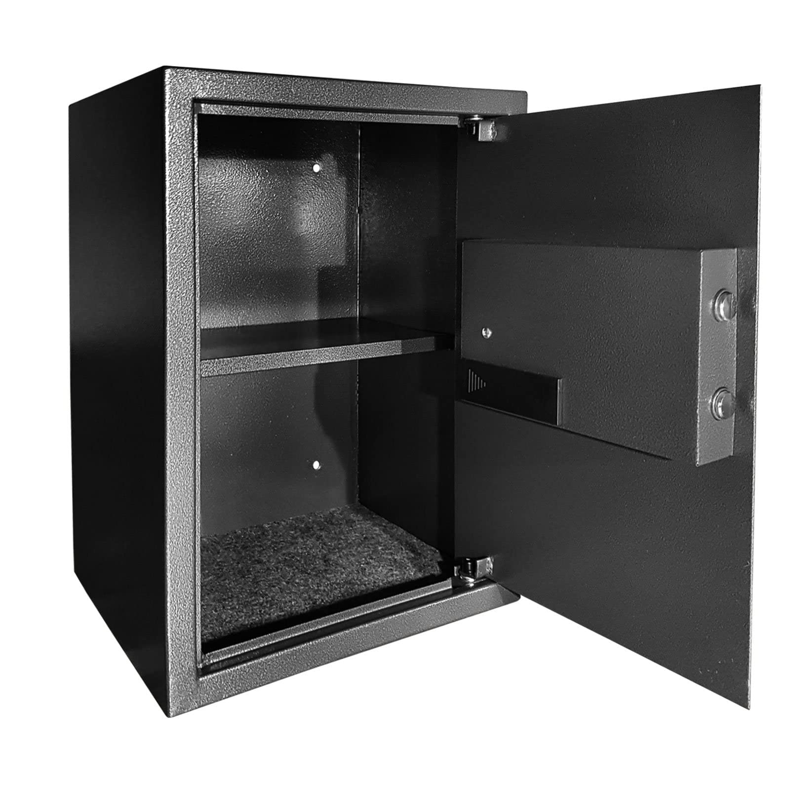 Caja fuerte Safemaxx | Cerradura electrónica con combinación | Incluye material de montaje y 2 llaves para apertura de emergencia | Caja fuerte para muebles (500 x 350 x 310 mm (43 L))