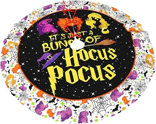 Miniatura 6 de Falda de árbol de brujas de Halloween, araña, murciélagos, alfombra de 36 pulgadas para vacaciones, Año Nuevo, Halloween, Navidad, decoración de