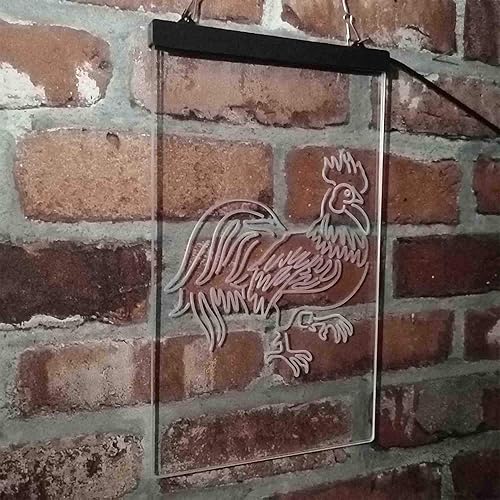 Miniatura 4 de ADVPRO Rooster Chicken Lover Kid Room Señal de neón LED de doble color rojo y azul 16 x 24 pulgadas st6s46-i4051-rb