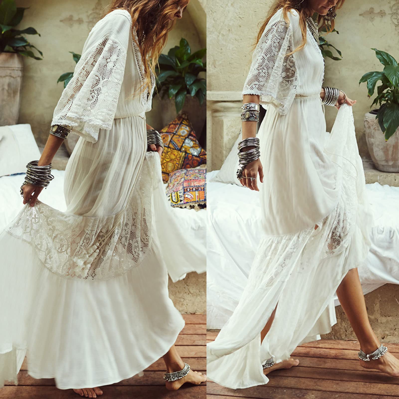 Abito caftano copricostume da donna in pizzo patchwork caftano resort abito da spiaggia caftano abito da donna