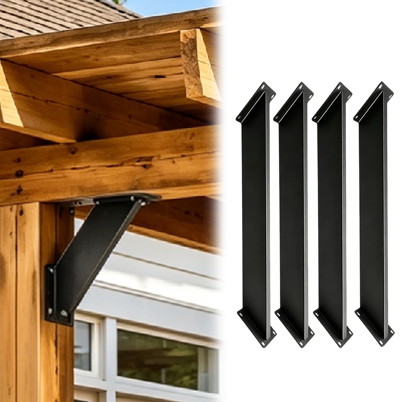 Lzmzmq 4Pcs Steel Sloped Wall Bracing, Corner Braces Inside Joint Bracket