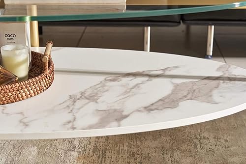 Miniatura 9 de Shrine Mesa de centro de cristal blanco, diseño moderno