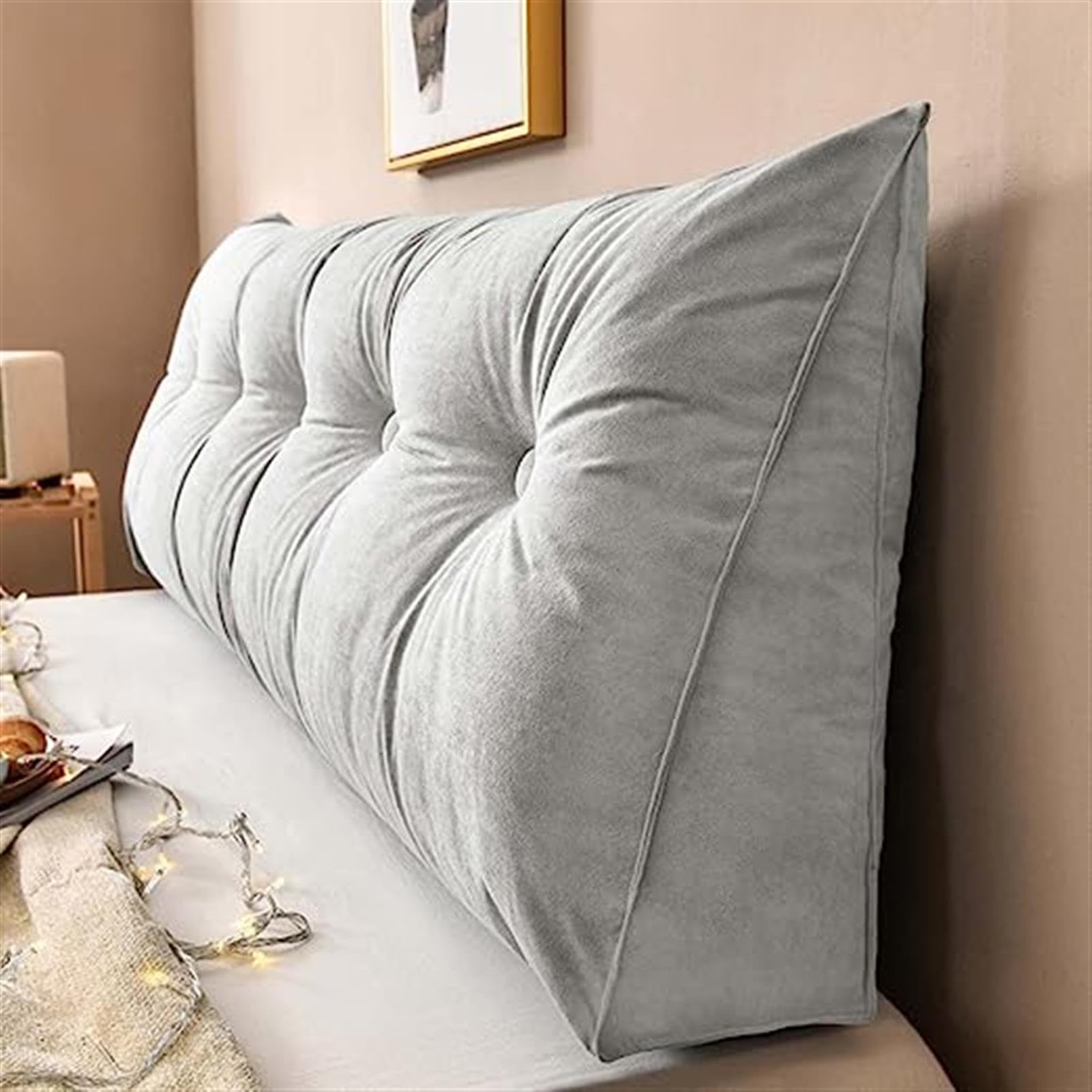 Almohada triangular de algodón y lino para cama y sofá, funda extraíble, cojín de apoyo para posicionamiento del sofá, elegante accesorio de decoración del hogar