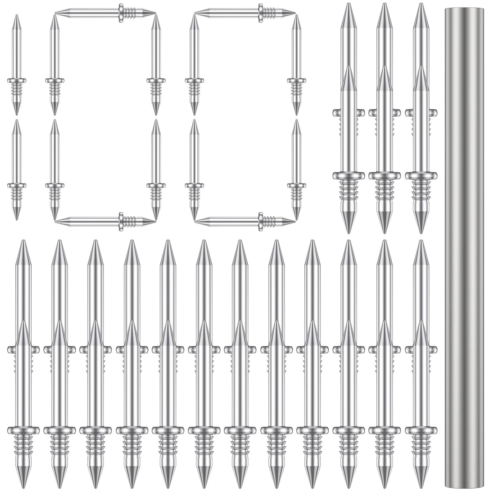 Double-Head Skirting Thread Nail Seamless Invisible Metal Fastener for Baseboard Trim