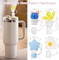 Vista 3 de AUAUY 4 fundas de popote para Stanley Cup de 40 onzas y 30 onzas, bonitas fundas de punta de pajilla, cubiertas de paja Stanley reutilizables