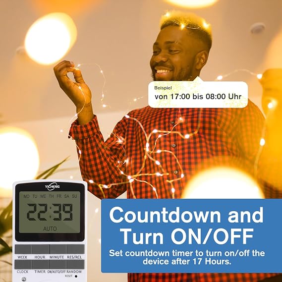Timers Plug 7-Day 24 Hour Infinite Repeat Cycle Programmable Timed Electrical Power Switch with Countdown Delay on Off Function for Lights and Appliances