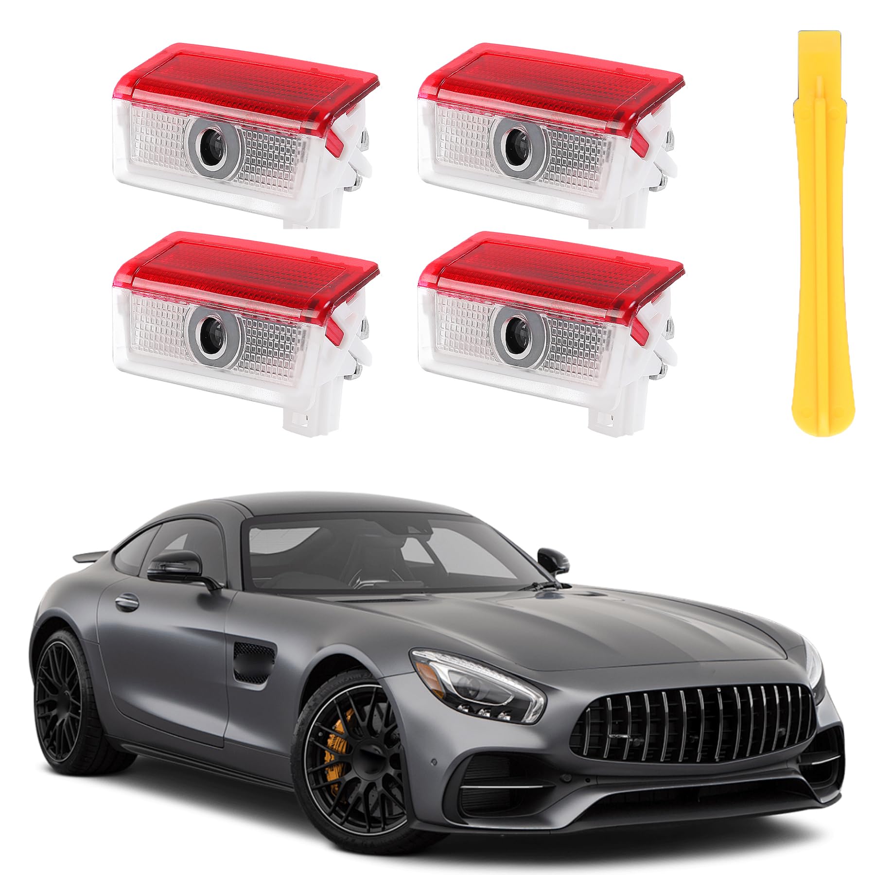 Car Door Lights Logo Projector Puddle Lights Compatible with A B C E M GL GLA GLC GLE Class Accessories, Car Door Lights Performance LED Welcome Puddle Light Auto Accesories(for Be-nn, 4)
