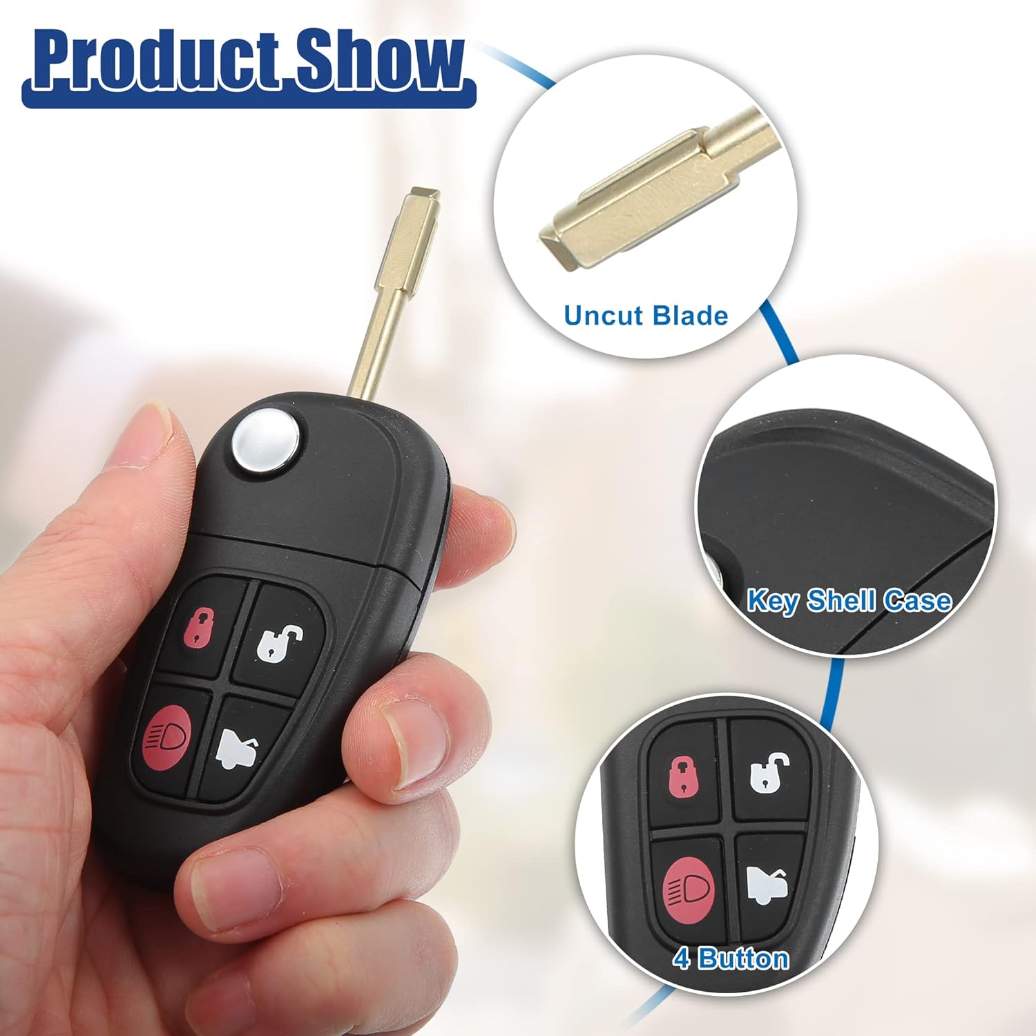 ACROPIX 315 MHZ Key Fob Keyless Entry Remote Fit for Jaguar S-Type XJ8 X-Type 2002-2008 NHVWB1U241 - Pack of 1 Black - Image 3