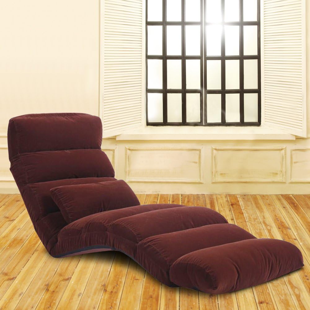 Relaxing Sofa Bean Bag Folding Sofa Chair, Futon Chair & Lounge, Brown