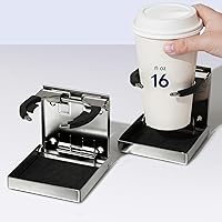 Vista 8 de 4 Piezas Portavasos para Barco, Portavasos de Acero Inoxidable Montado en la Pared para Bebidas, Portavasos de Anillo Negro Soporte de Bebidas