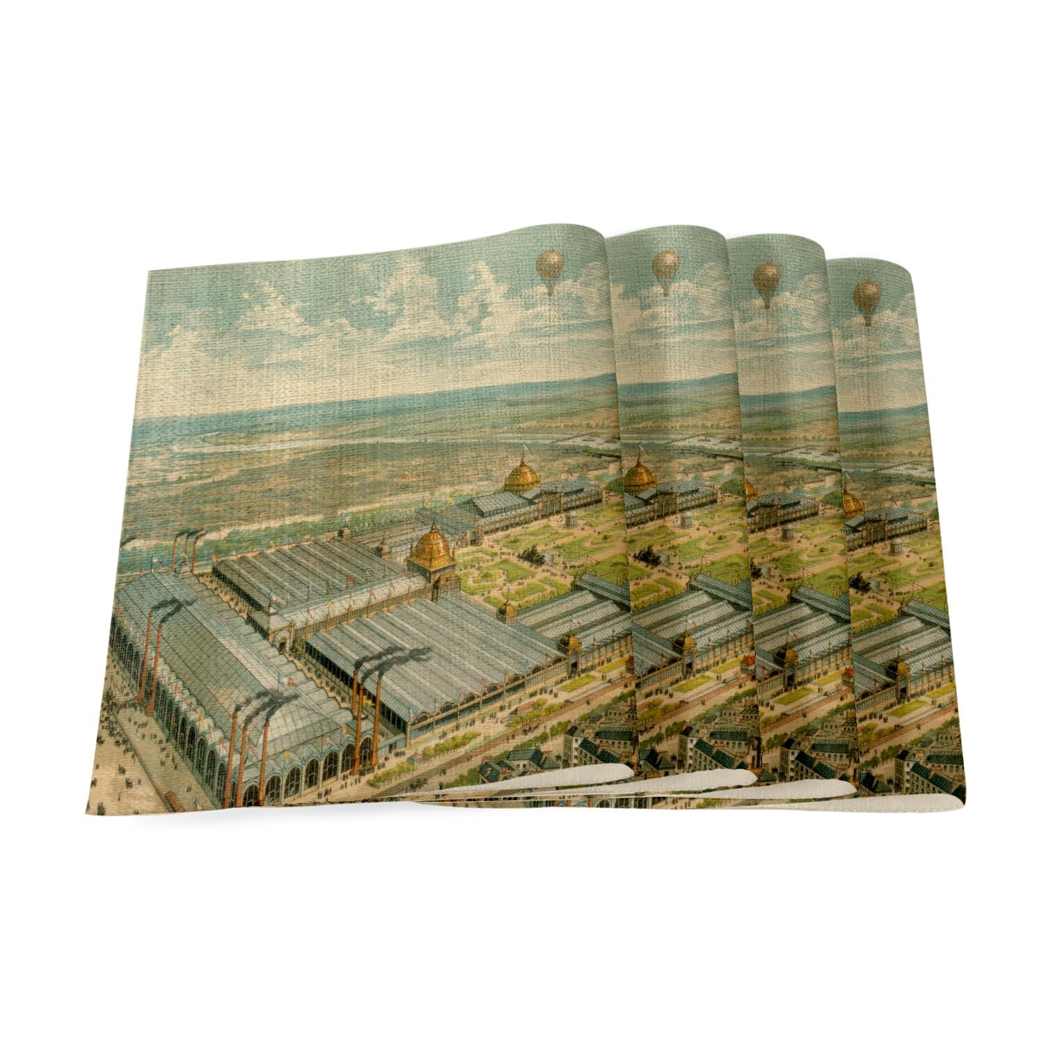 Sets de table en lin Tour Eiffel 1889 grand format de table de cuisine rectangulaire