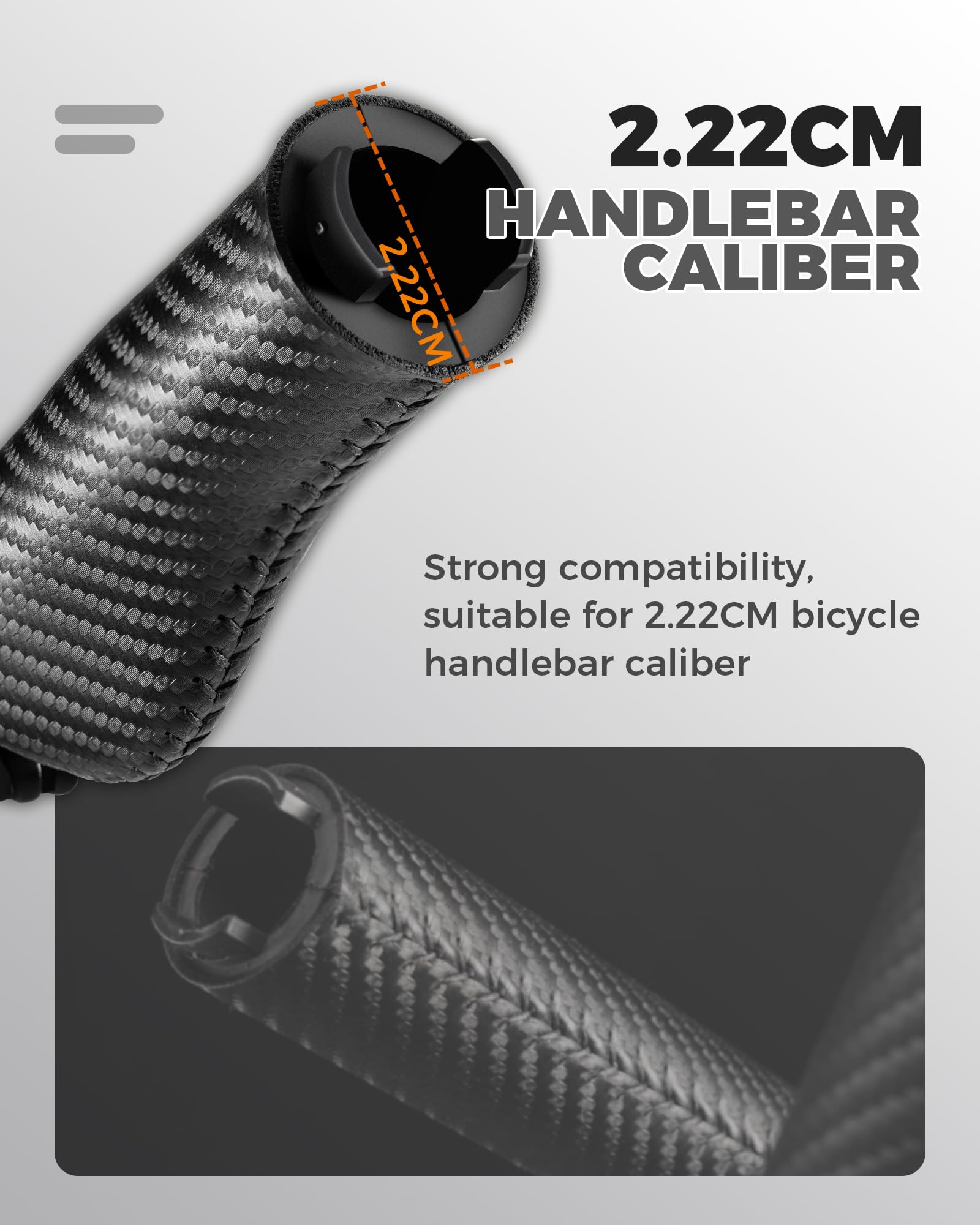 ROCKBROS Ergonomiczne chwyty rowerowe, chwyty kierownicy ze skóry PU, antypoślizgowe, chwyty rowerowe z aluminiowym zamkiem, chwyty kierownicy rowerowej 22,2 mm do MTB, gravel
