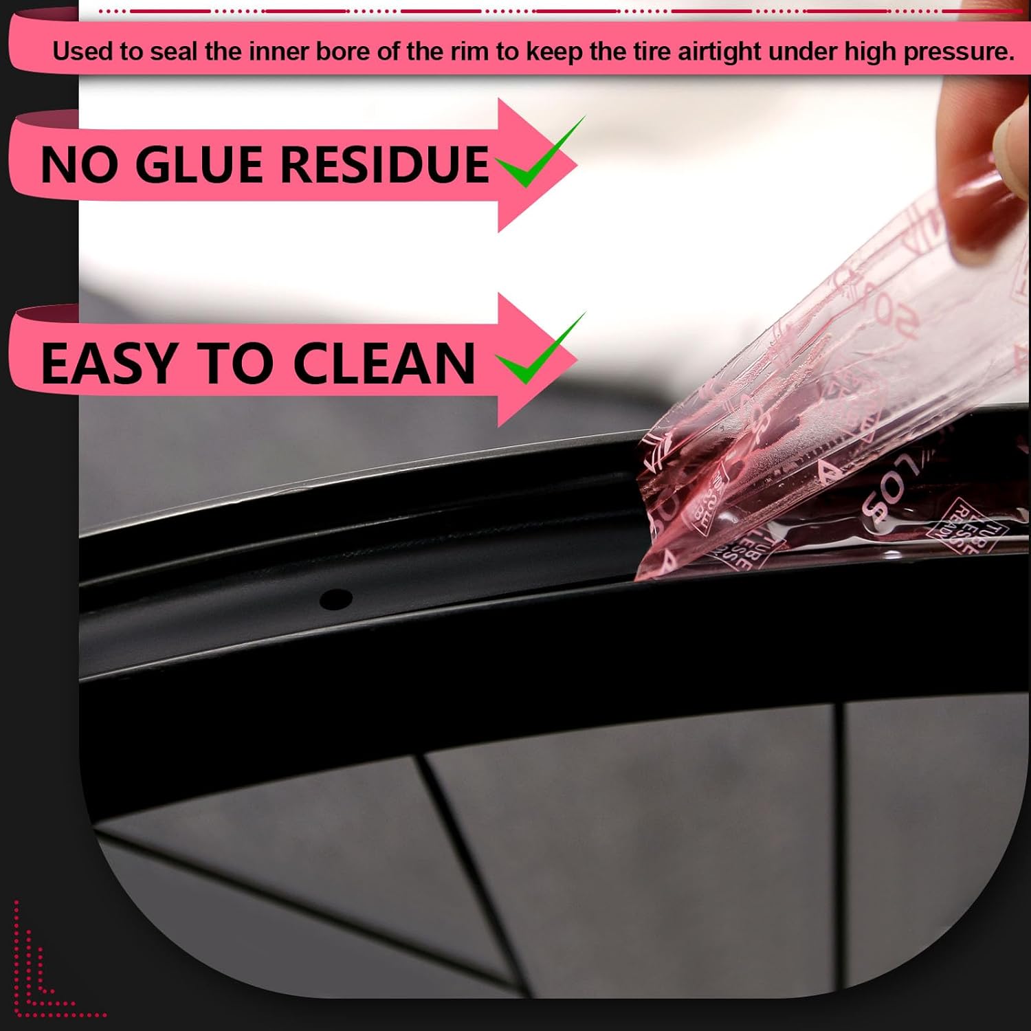 BUCKLOS Tubeless Rim Tape 23mm Width x 10m Length Bike Rim Tape Fit Most MTB/Road/Gravel Bike Wheel Carbon Tubeless Kit & Tubeless Presta Valve Stem 100 mm with Valve Core Removal Tool Pair Titanium