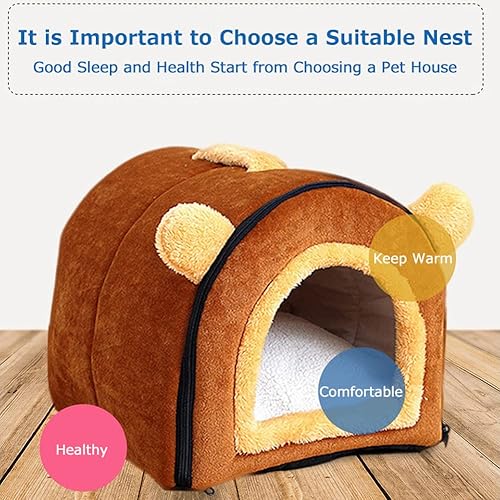 Miniatura 6 de SHIZLIN Igloo - Casa para perros lavable 2 en 1 casa plegable y cálida para interiores cueva de gatos para mascotas pequeñas y medianas