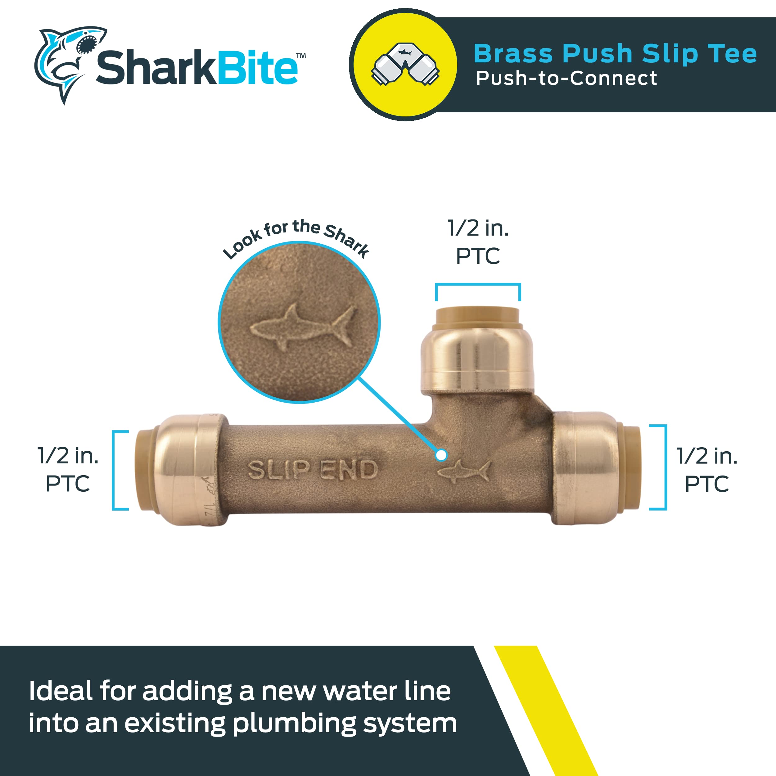 Sharkbite u3362lfa Slip T, 1/2-inch por 1/2-inch por 1/2-inch
