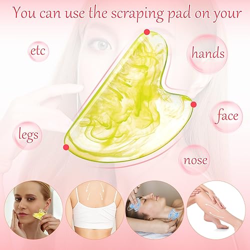 Miniatura 10 de Sherr 12 Pcs Gua Sha Facial Tools Heart Shaped Massage Guasha Tool for Face Scraping Guasha Stone Massager Guasha Board for Spa Women Body Skin Care