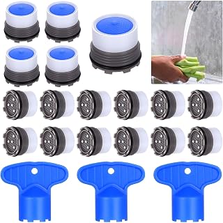 17 Piezas Aireador de Grifos, M16.5 Boquillas de Filtro Grifo Lavabo Cocina, Aireador Grifo Lavabo, Atomizador Grifos para Baño Fregadero de Cocina, con 3 Llaves Inglesa